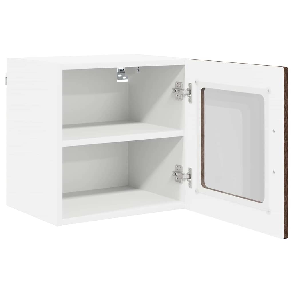 vidaXL Wandglas-Schrank PORTO Braun Eichen-Optik 40 x 31 x 40 cm