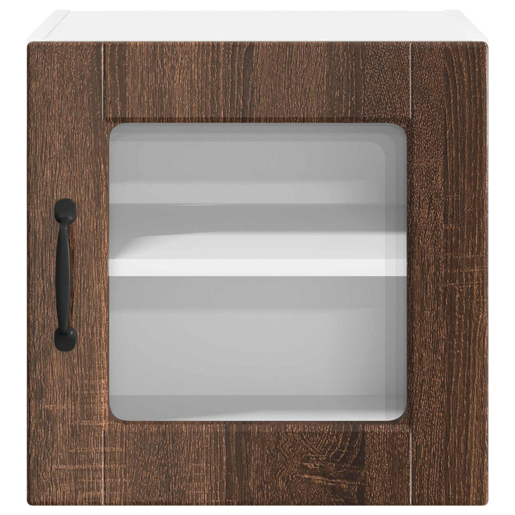vidaXL Wandglas-Schrank PORTO Braun Eichen-Optik 40 x 31 x 40 cm