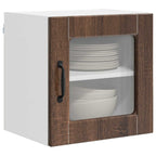 vidaXL Wandglas-Schrank PORTO Braun Eichen-Optik 40 x 31 x 40 cm