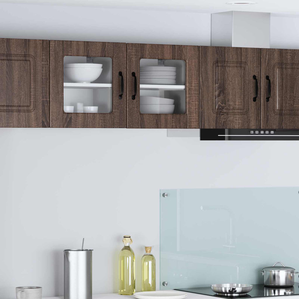 vidaXL Wandglas-Schrank PORTO 2 pcs Braun Eichen-Optik 40 x 31 x 40 cm