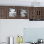vidaXL Wandglas-Schrank PORTO 2 pcs Braun Eichen-Optik 40 x 31 x 40 cm