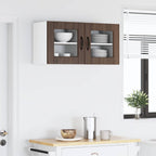 vidaXL Wandglas-Schrank PORTO 2 pcs Braun Eichen-Optik 40 x 31 x 40 cm