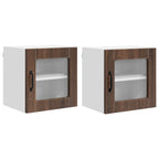 vidaXL Wandglas-Schrank PORTO 2 pcs Braun Eichen-Optik 40 x 31 x 40 cm