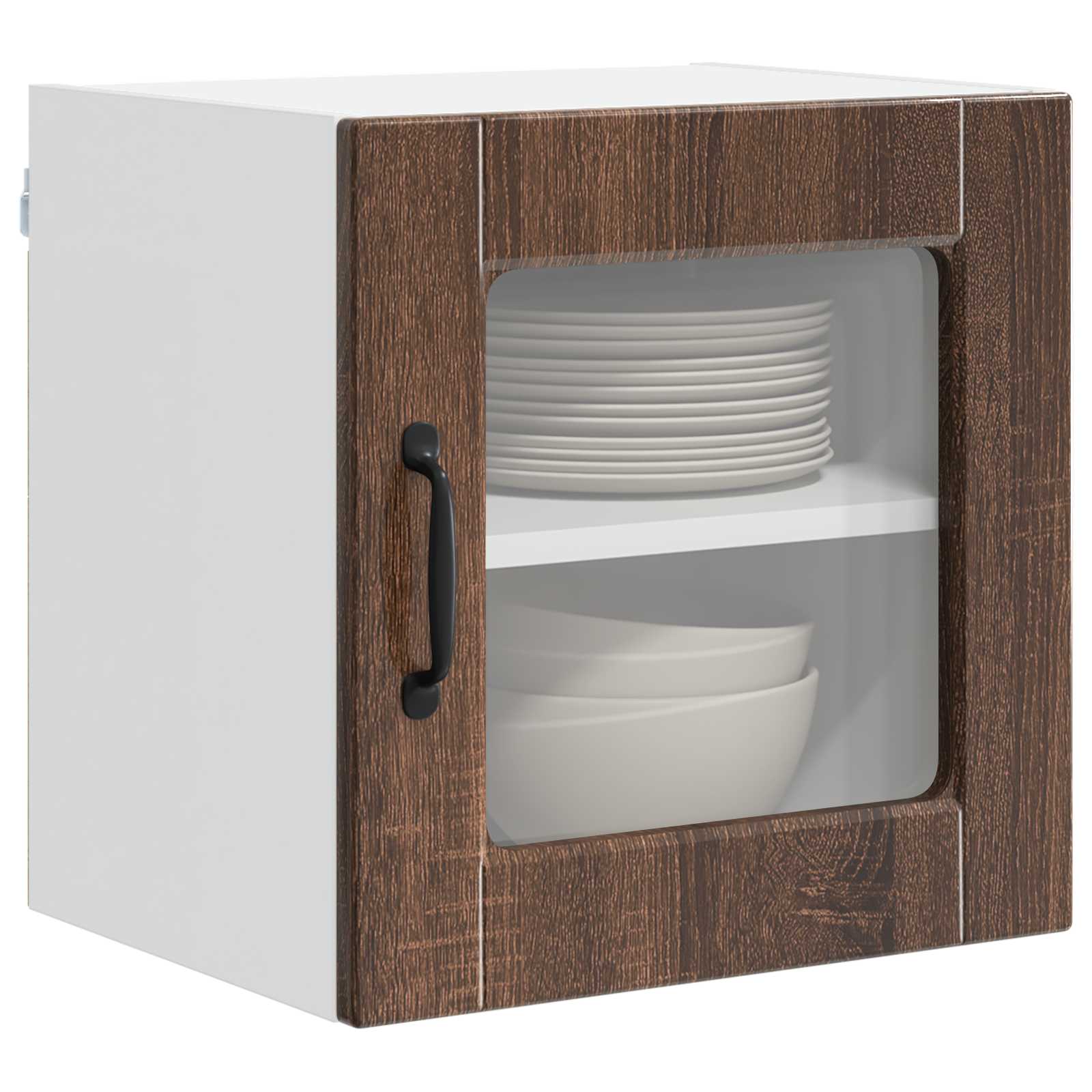 vidaXL Wandglas-Schrank PORTO 2 pcs Braun Eichen-Optik 40 x 31 x 40 cm
