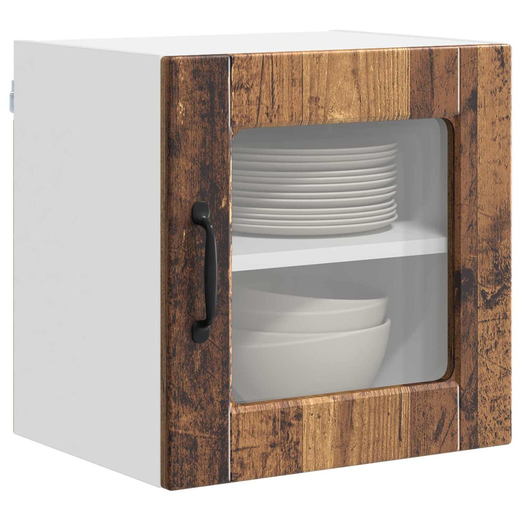 vidaXL Wandglas-Schrank PORTO Altholz 40 x 31 x 40 cm Holzwerkstoff