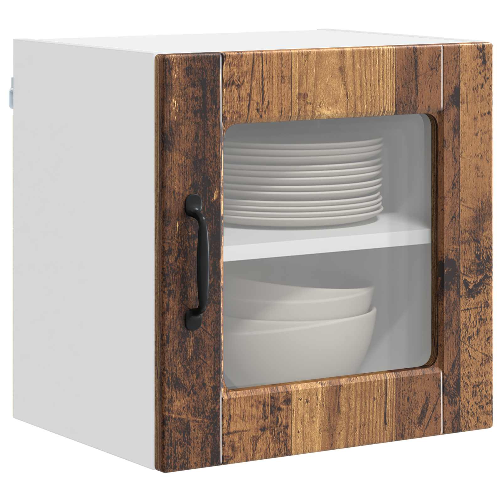 vidaXL Wandglas-Schrank PORTO Altholz 40 x 31 x 40 cm Holzwerkstoff