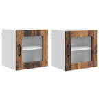 vidaXL Wandglas-Schrank PORTO 2 pcs Altholz 40 x 31 x 40 cm