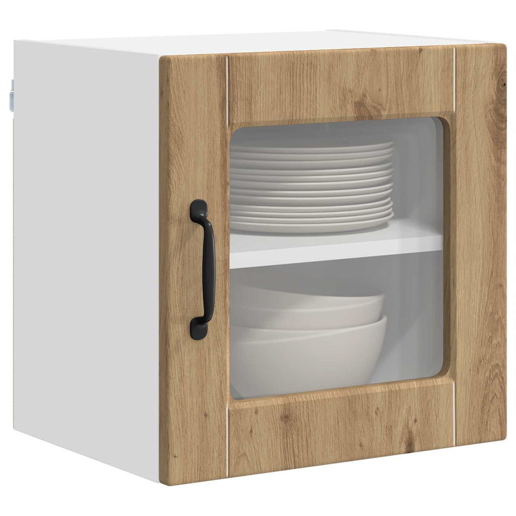 vidaXL Wandglas-Schrank PORTO Artisan-Eiche 40 x 31 x 40 cm