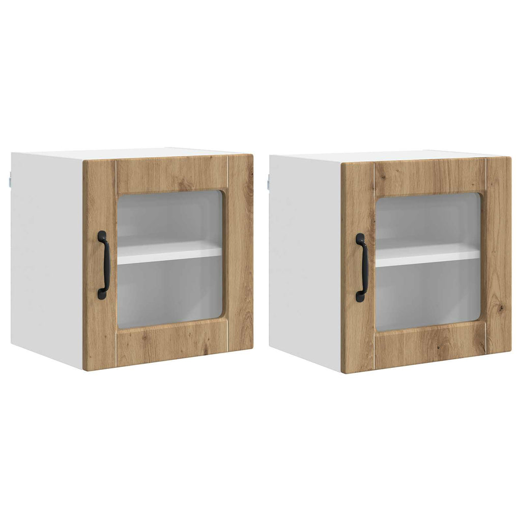 vidaXL Wandglas-Schrank PORTO 2 pcs Artisan-Eiche 40 x 31 x 40 cm