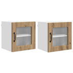 vidaXL Wandglas-Schrank PORTO 2 pcs Artisan-Eiche 40 x 31 x 40 cm