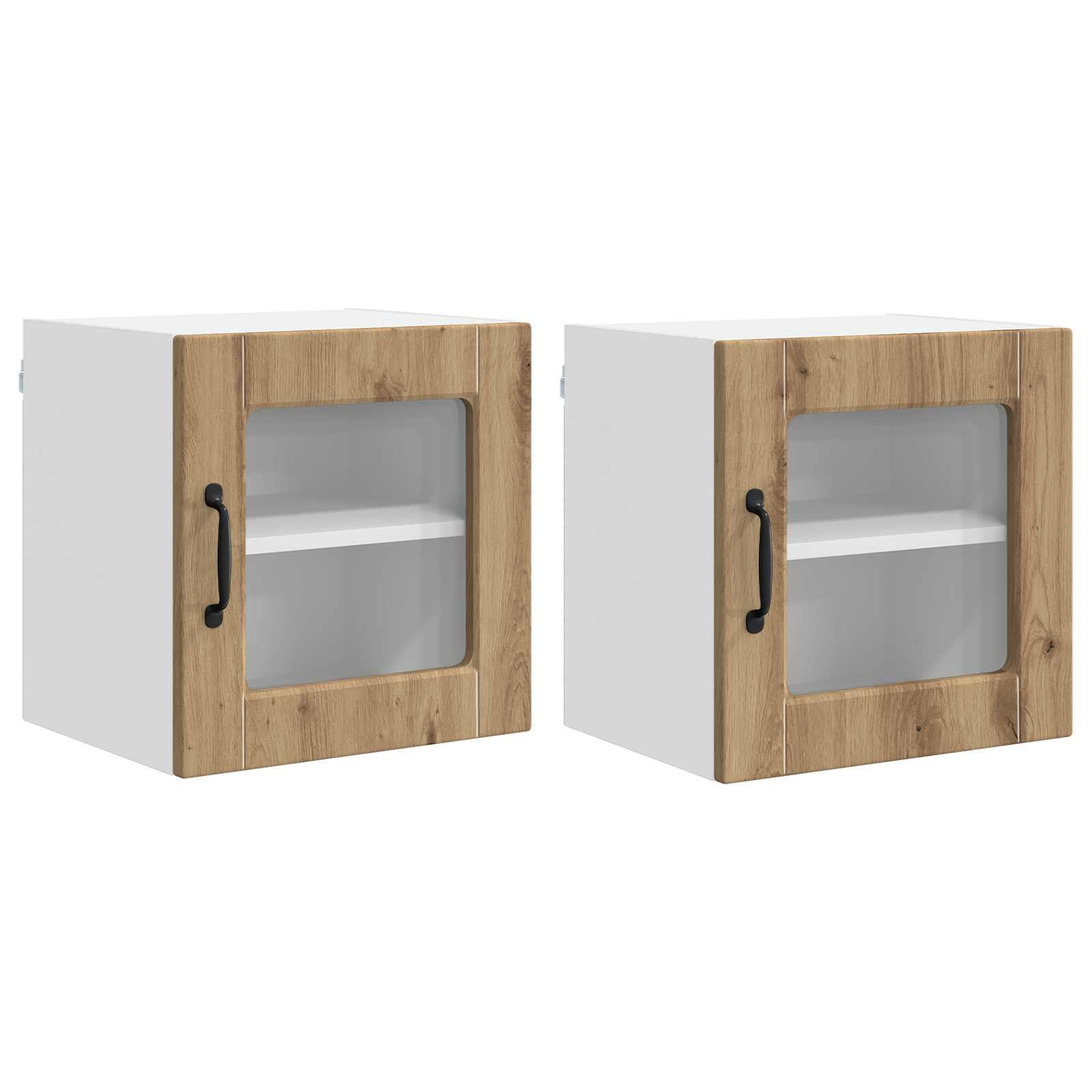 vidaXL Wandglas-Schrank PORTO 2 pcs Artisan-Eiche 40 x 31 x 40 cm