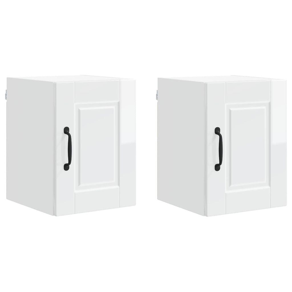 vidaXL Wandschrank PORTO 2 pcs Hochglanz Weiß 30 x 31 x 40 cm