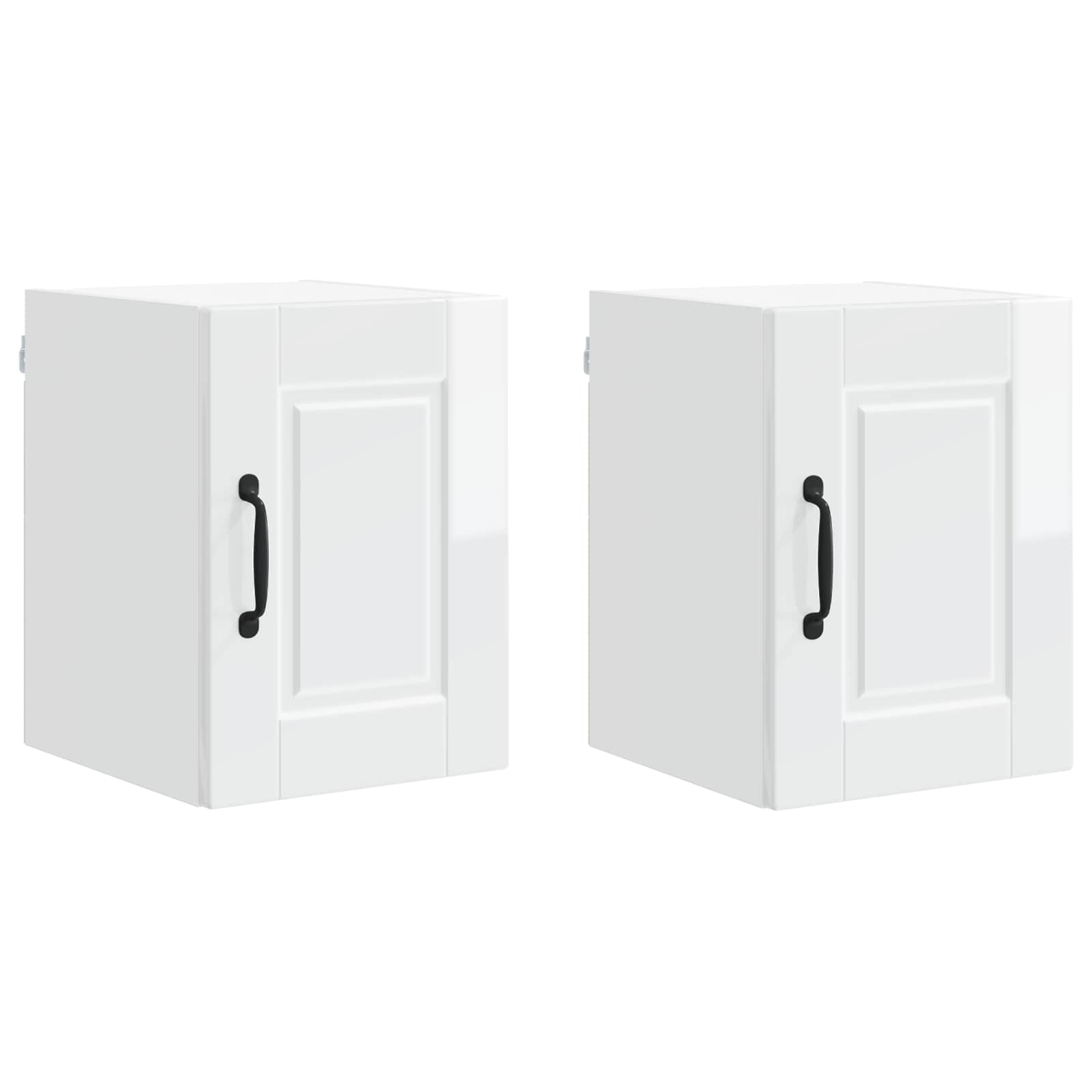 vidaXL Wandschrank PORTO 2 pcs Hochglanz Weiß 30 x 31 x 40 cm
