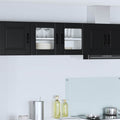 vidaXL Wandglasvitrine PORTO Schwarz 80 x 31 x 40 cm Holzwerkstoff