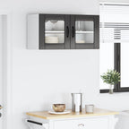 vidaXL Wandglasvitrine PORTO Schwarz 80 x 31 x 40 cm Holzwerkstoff