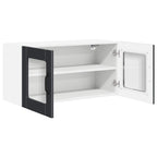 vidaXL Wandglasvitrine PORTO Schwarz 80 x 31 x 40 cm Holzwerkstoff