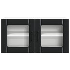 vidaXL Wandglasvitrine PORTO Schwarz 80 x 31 x 40 cm Holzwerkstoff