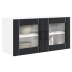 vidaXL Wandglasvitrine PORTO Schwarz 80 x 31 x 40 cm Holzwerkstoff