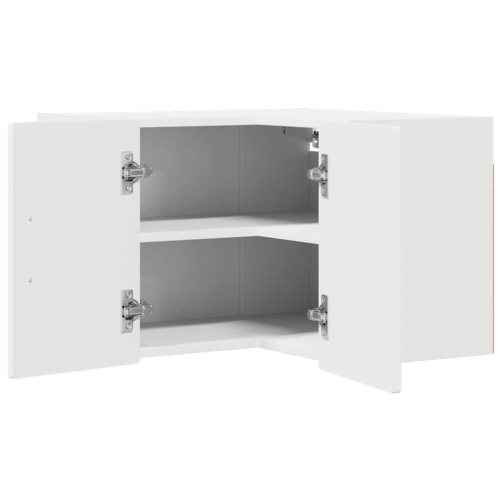 vidaXL Wand-Eckschrank PORTO Weiß 57 x 57 x 40 cm Holzwerkstoff
