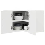 vidaXL Wand-Eckschrank PORTO Weiß 57 x 57 x 40 cm Holzwerkstoff