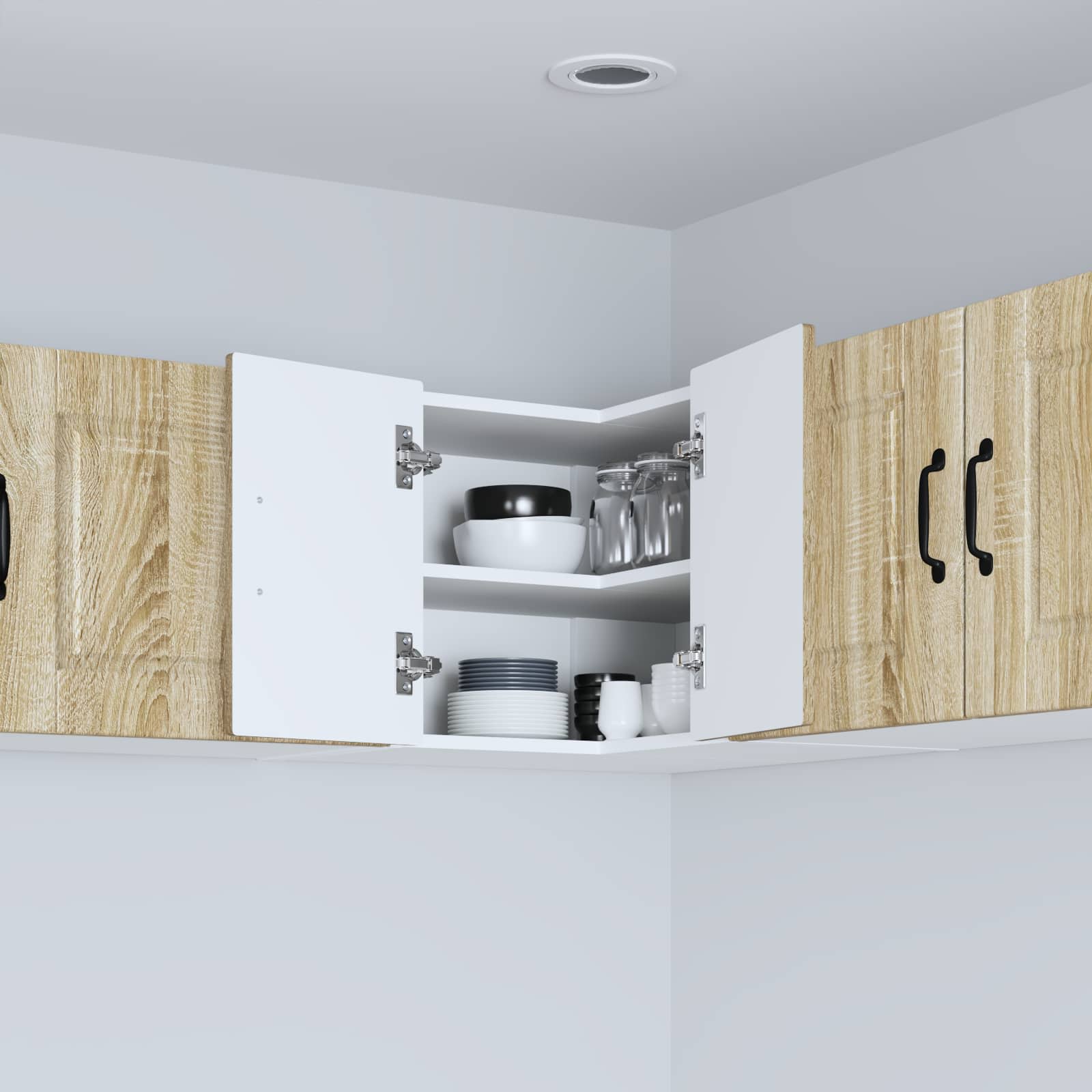 vidaXL Wand-Eckschrank PORTO Sonoma-Eiche 57 x 57 x 40 cm