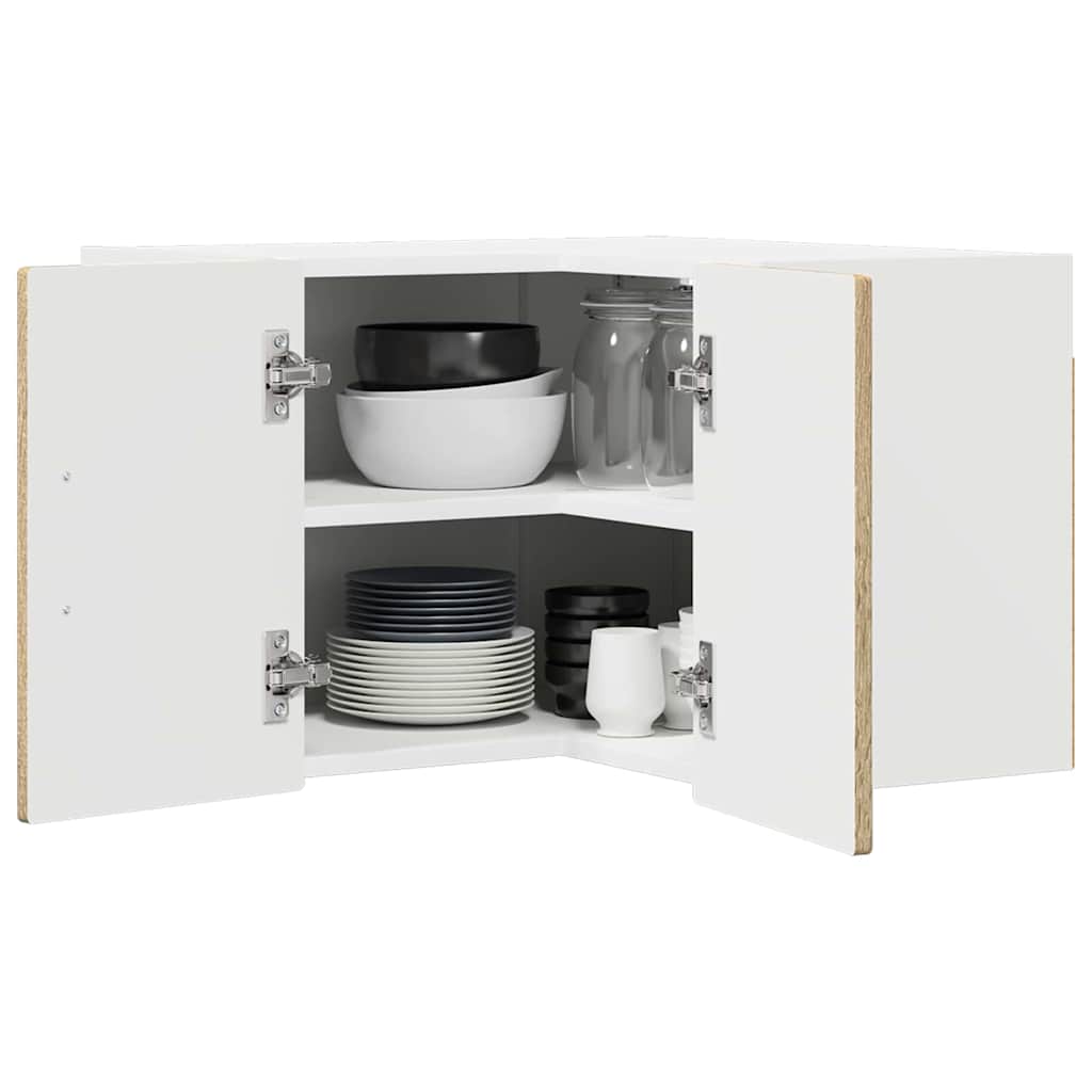 vidaXL Wand-Eckschrank PORTO Sonoma-Eiche 57 x 57 x 40 cm