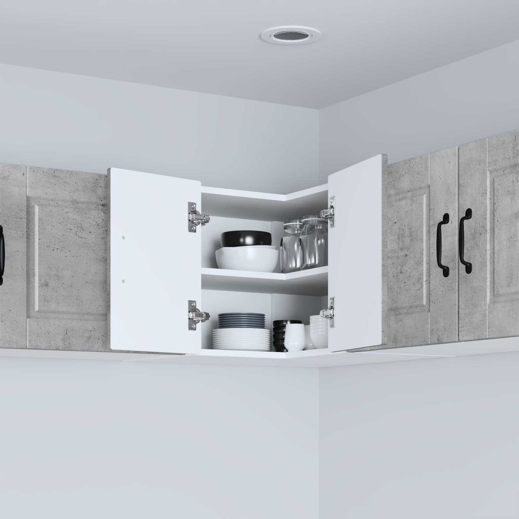 vidaXL Wand-Eckschrank PORTO Beton Grau 57 x 57 x 40 cm Holzwerkstoff