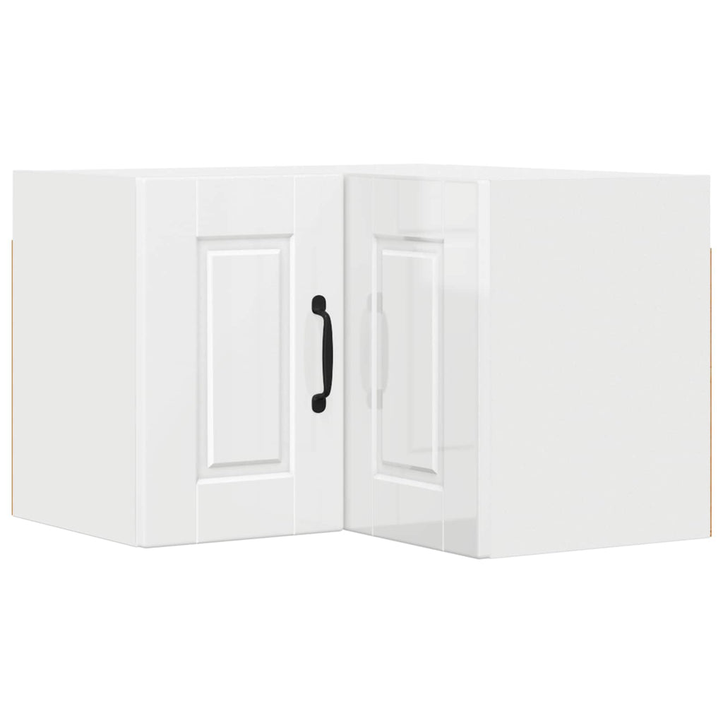 vidaXL Wand-Eckschrank PORTO Hochglanz Weiß 57 x 57 x 40 cm