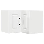 vidaXL Wand-Eckschrank PORTO Hochglanz Weiß 57 x 57 x 40 cm