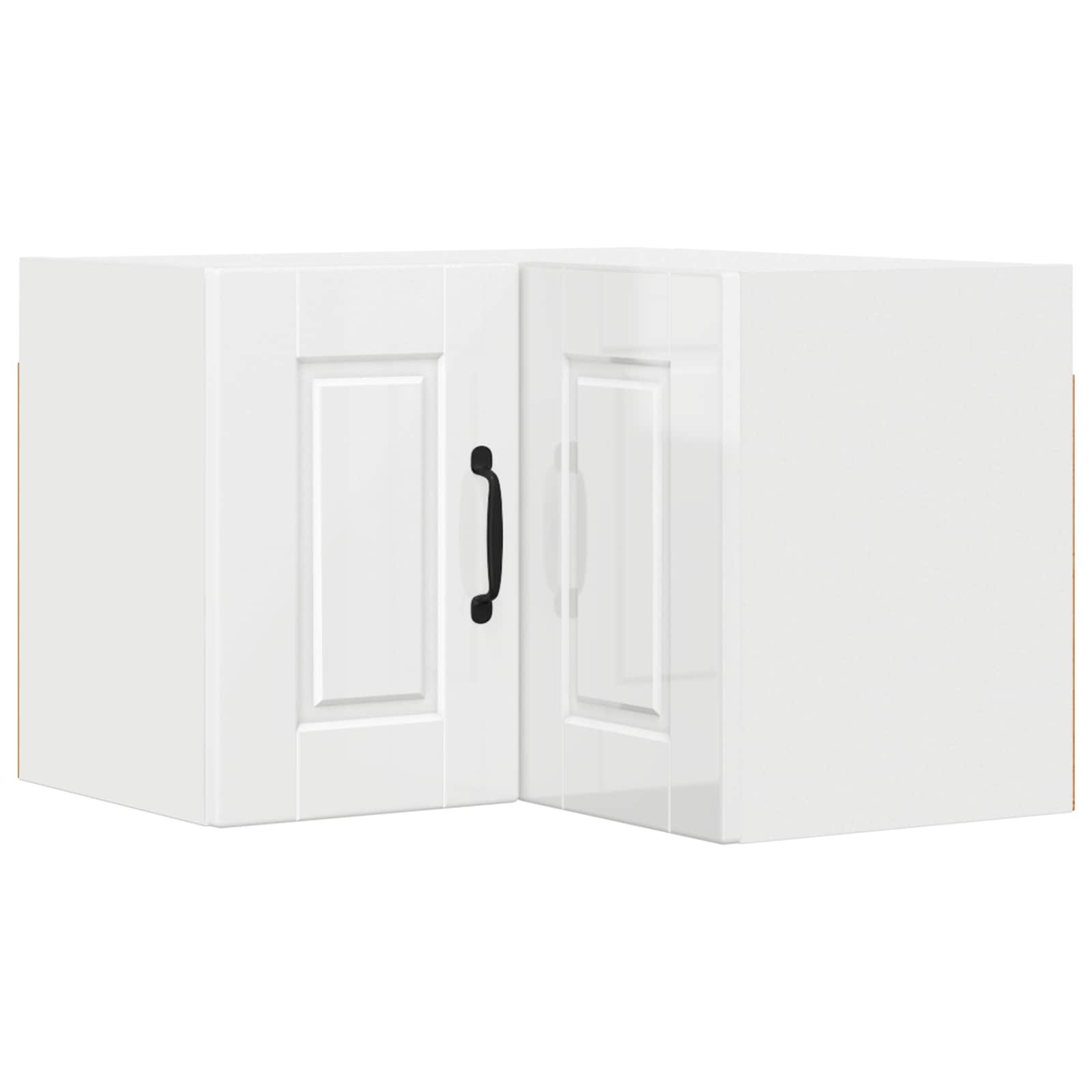 vidaXL Wand-Eckschrank PORTO Hochglanz Weiß 57 x 57 x 40 cm