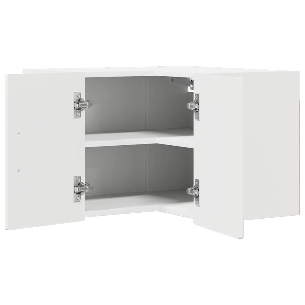 vidaXL Wand-Eckschrank PORTO Hochglanz Weiß 57 x 57 x 40 cm