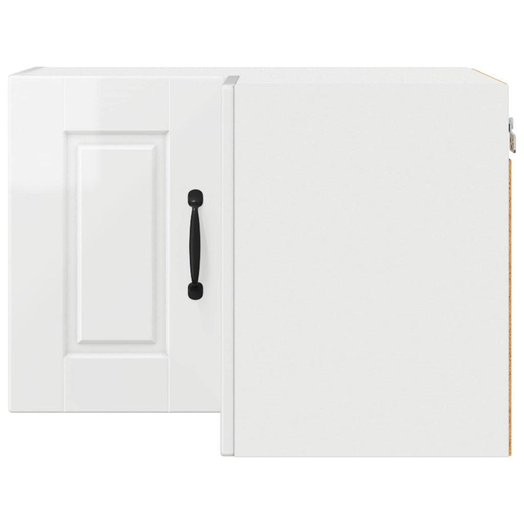 vidaXL Wand-Eckschrank PORTO Hochglanz Weiß 57 x 57 x 40 cm