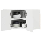 vidaXL Wand-Eckschrank PORTO Hochglanz Weiß 57 x 57 x 40 cm