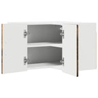 vidaXL Wand-Eckschrank PORTO Geräucherte Eiche 57 x 57 x 40 cm