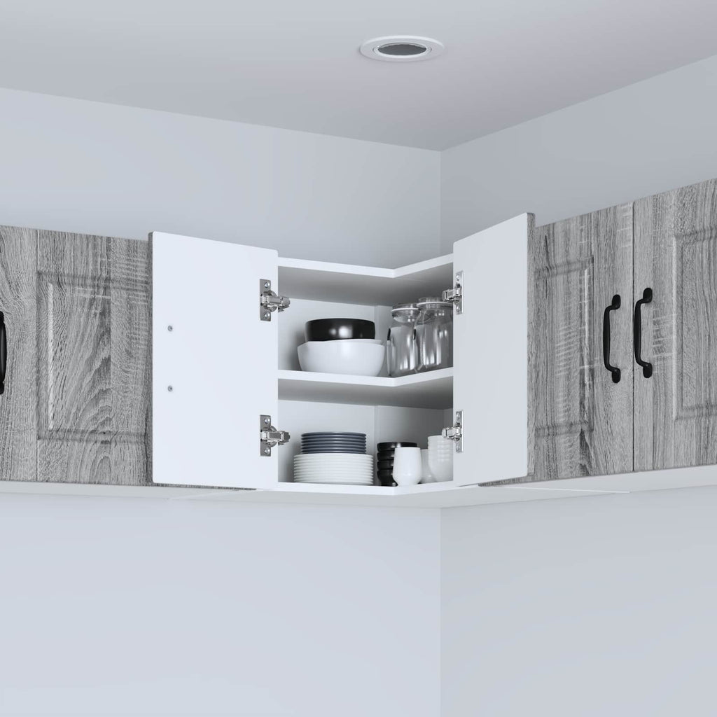 vidaXL Wand-Eckschrank PORTO Graues Sonoma 57 x 57 x 40 cm