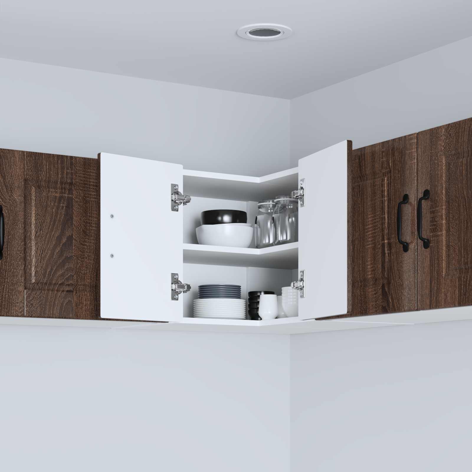 vidaXL Wand-Eckschrank PORTO Braun Eichen-Optik 57 x 57 x 40 cm