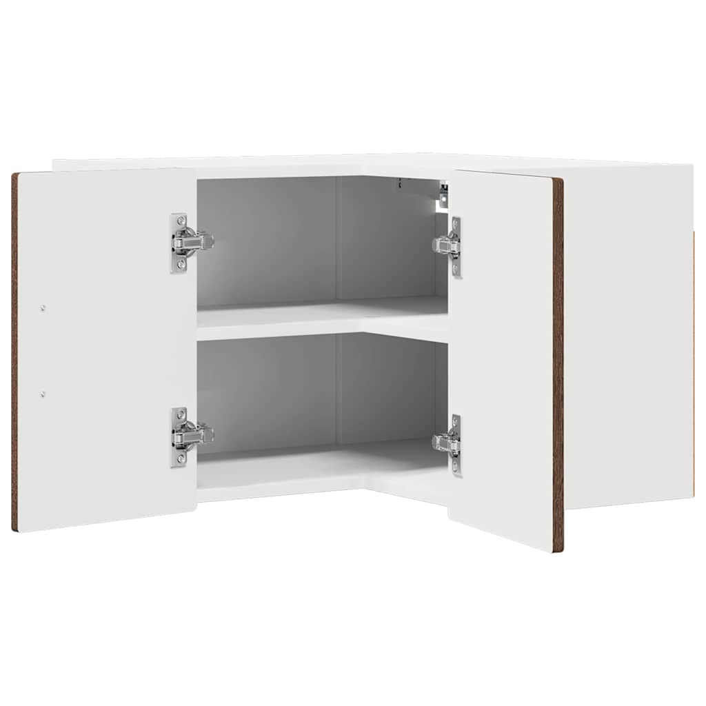 vidaXL Wand-Eckschrank PORTO Braun Eichen-Optik 57 x 57 x 40 cm