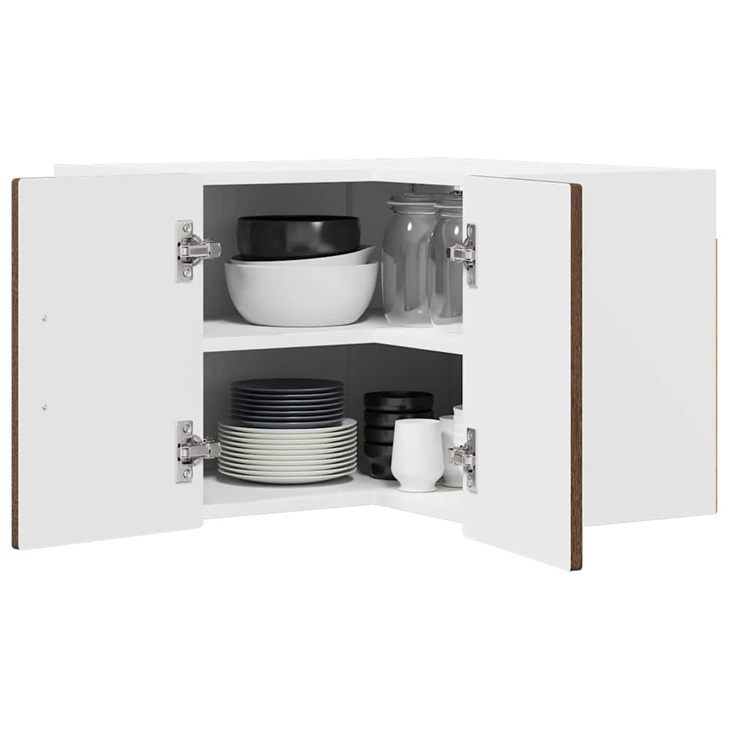 vidaXL Wand-Eckschrank PORTO Braun Eichen-Optik 57 x 57 x 40 cm