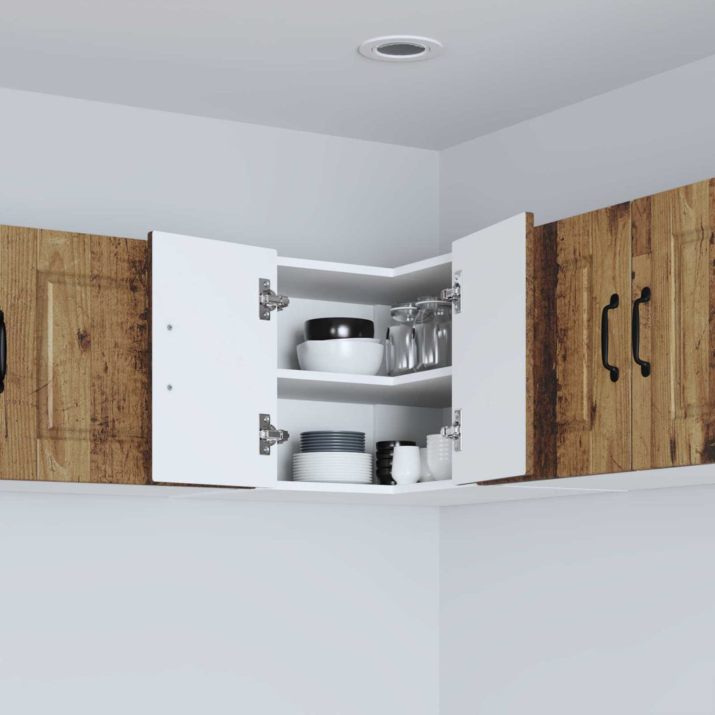 vidaXL Wand-Eckschrank PORTO Altholz 57 x 57 x 40 cm Holzwerkstoff