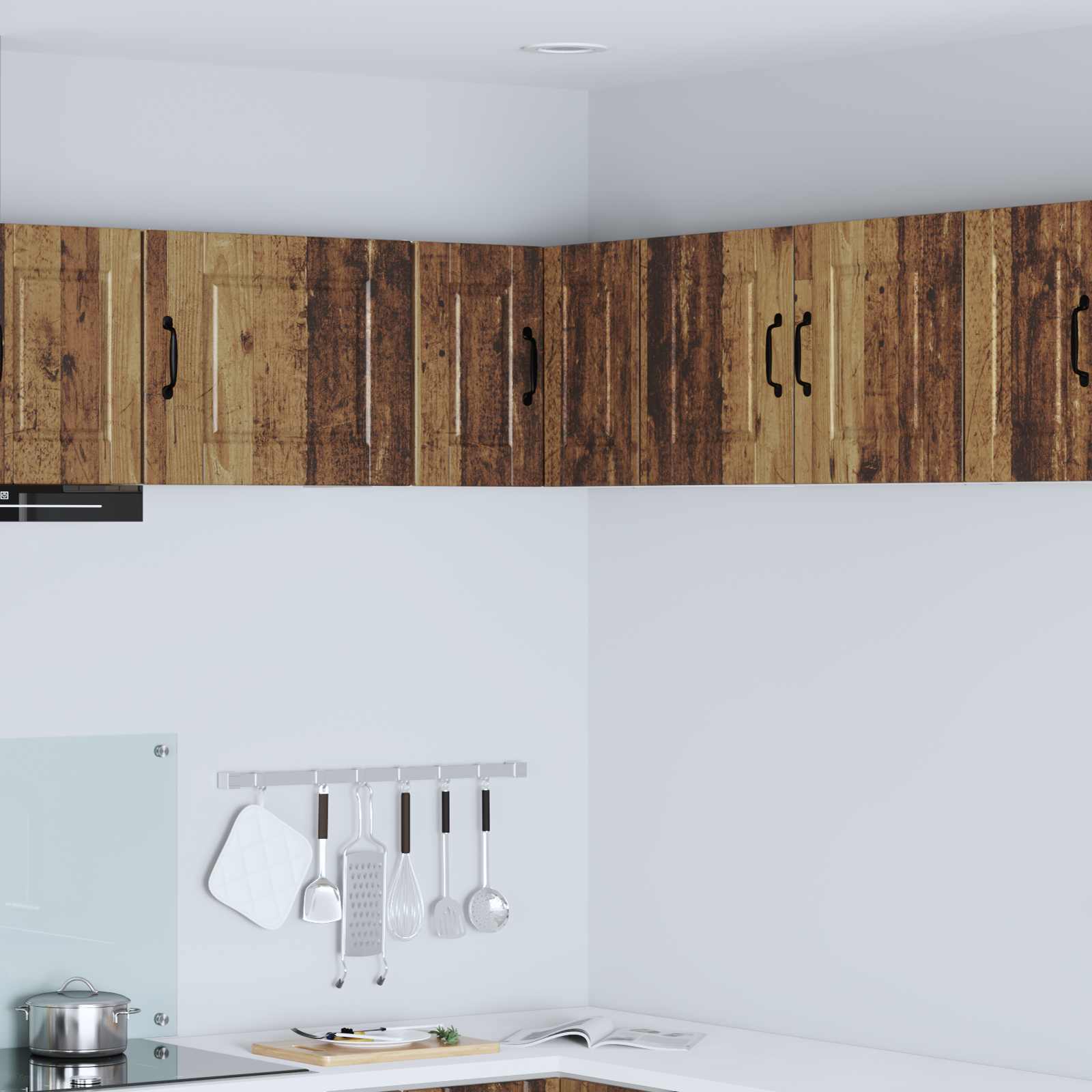 vidaXL Wand-Eckschrank PORTO Altholz 57 x 57 x 40 cm Holzwerkstoff