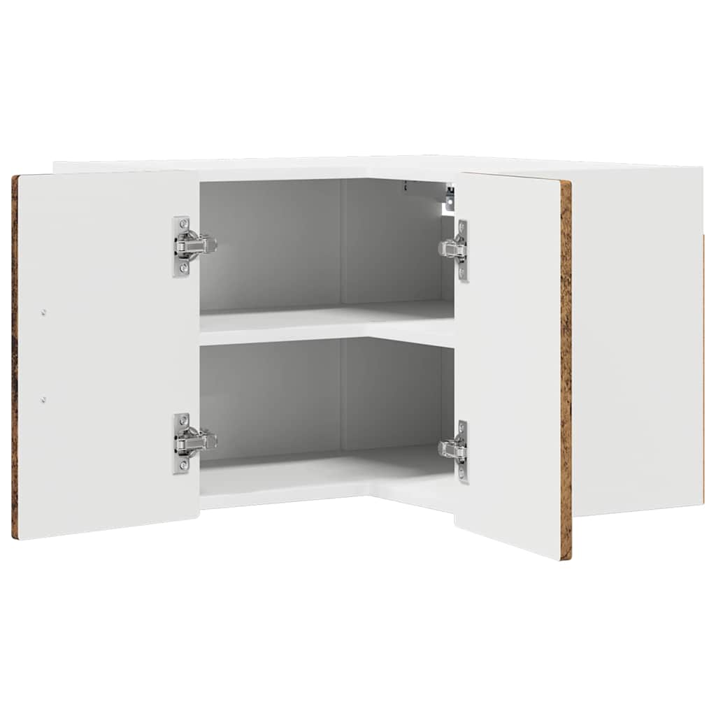 vidaXL Wand-Eckschrank PORTO Altholz 57 x 57 x 40 cm Holzwerkstoff