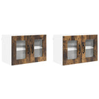vidaXL Wandglas-Schrank PORTO 2 pcs Geräucherte Eiche 60 x 31 x 40 cm