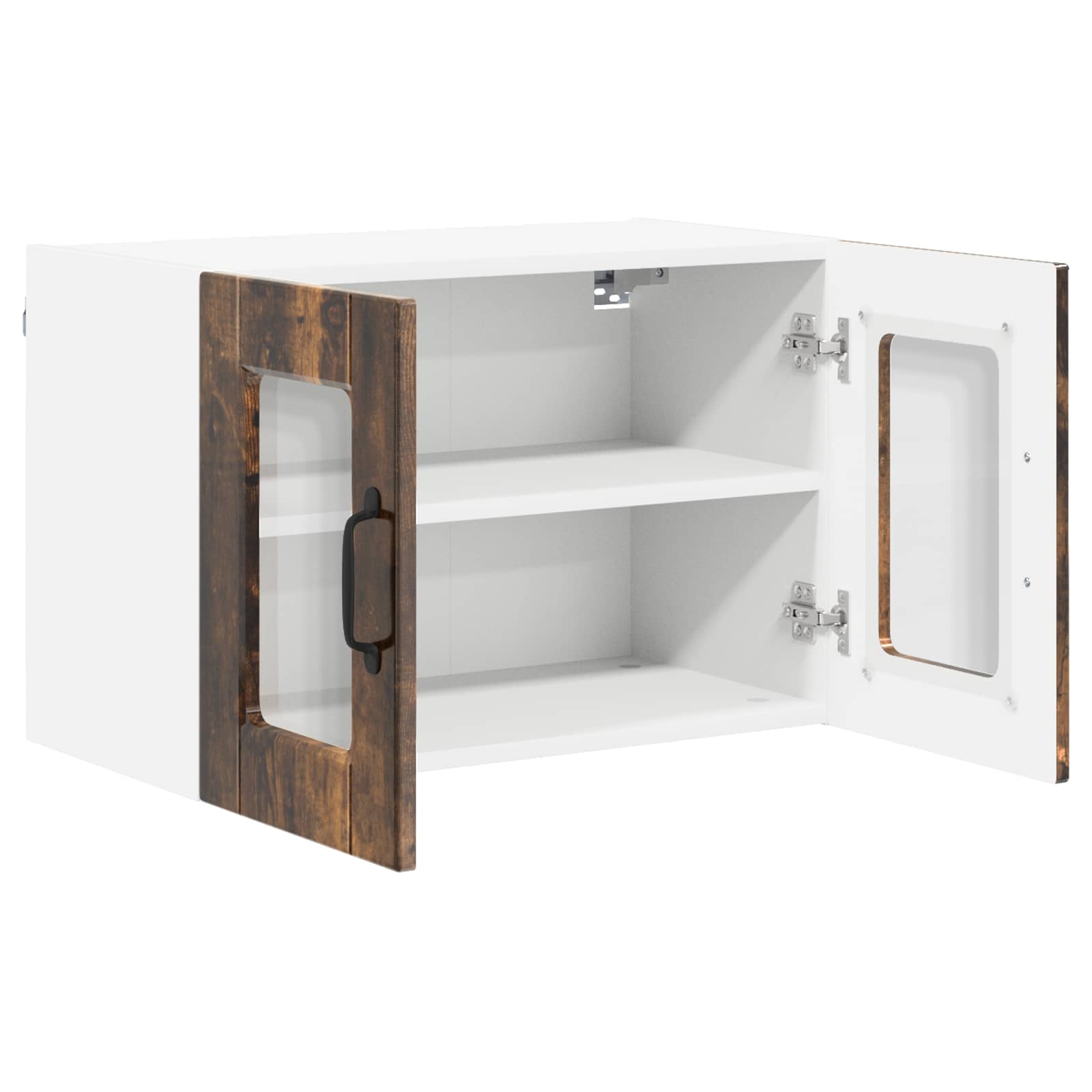 vidaXL Wandglas-Schrank PORTO 2 pcs Geräucherte Eiche 60 x 31 x 40 cm