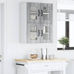 vidaXL Wandglas-Schrank PORTO 2 pcs Graues Sonoma 60 x 31 x 40 cm