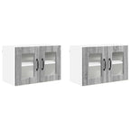 vidaXL Wandglas-Schrank PORTO 2 pcs Graues Sonoma 60 x 31 x 40 cm