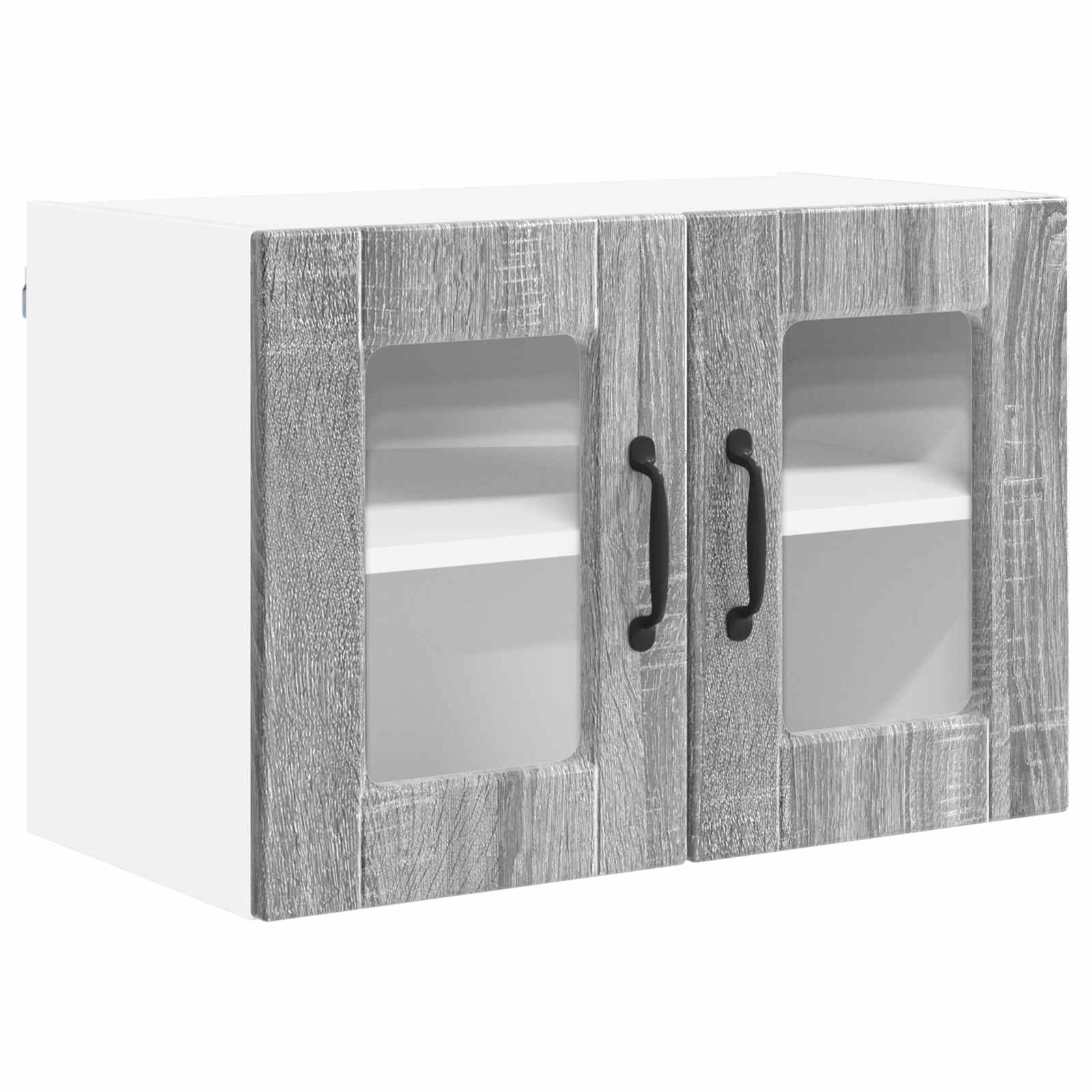 vidaXL Wandglas-Schrank PORTO 2 pcs Graues Sonoma 60 x 31 x 40 cm