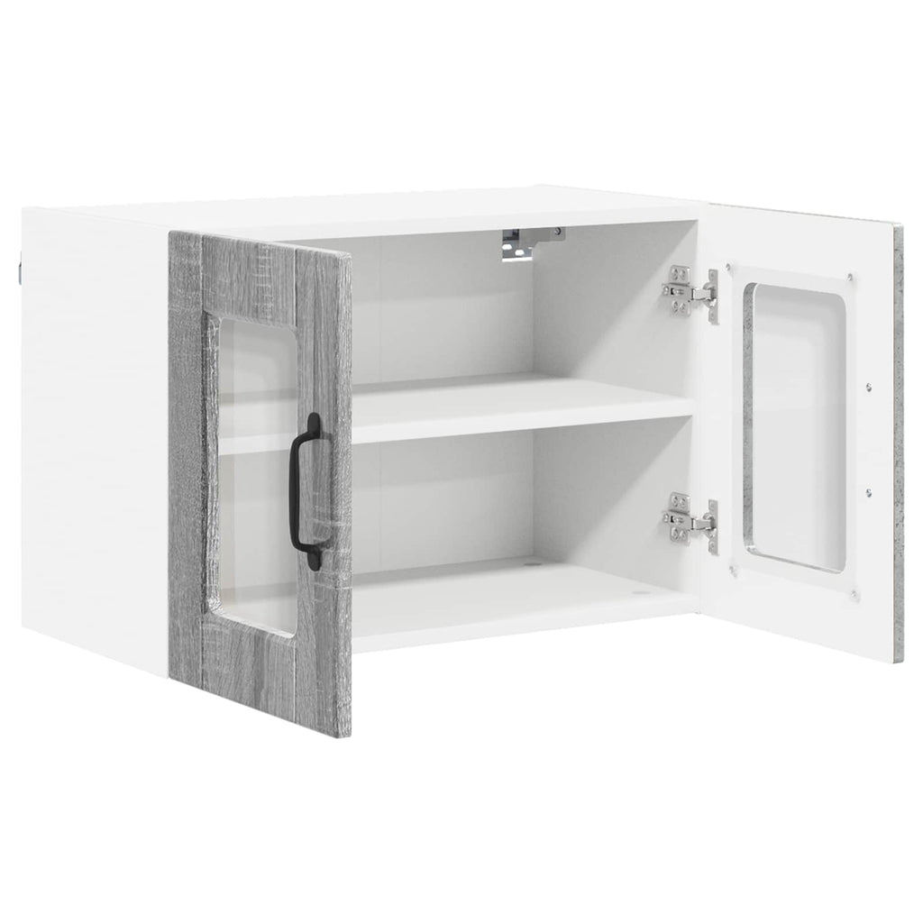 vidaXL Wandglas-Schrank PORTO 2 pcs Graues Sonoma 60 x 31 x 40 cm