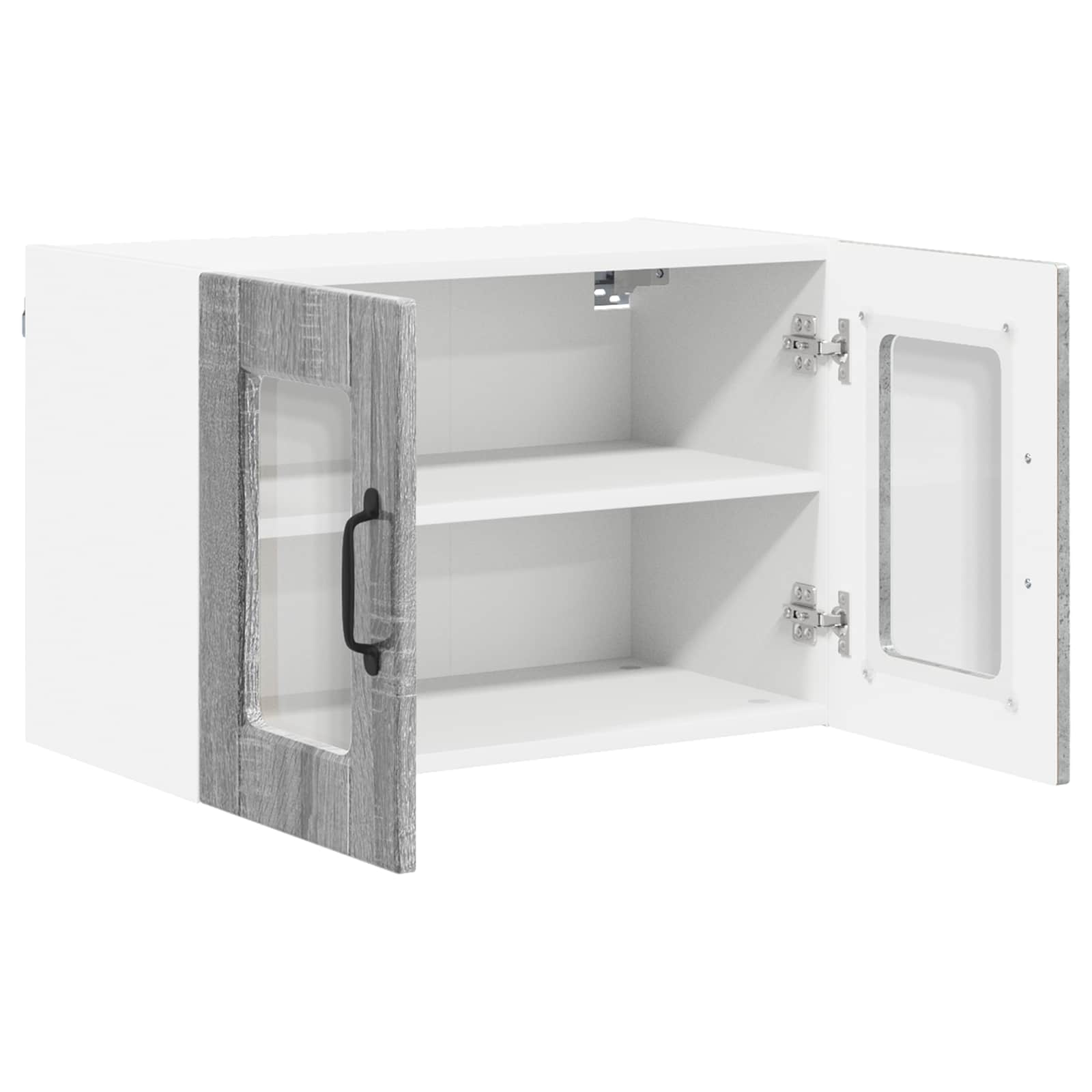 vidaXL Wandglas-Schrank PORTO 2 pcs Graues Sonoma 60 x 31 x 40 cm