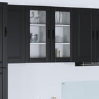 vidaXL Wandglas-Schränke PORTO 2 pcs Schwarz 40 x 31 x 80 cm