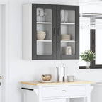 vidaXL Wandglas-Schränke PORTO 2 pcs Schwarz 40 x 31 x 80 cm